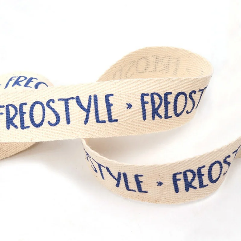 

Ribbon customizationWholesale Design Custom Printed Name Logo Labels Tape Organic Cotton Ribbon