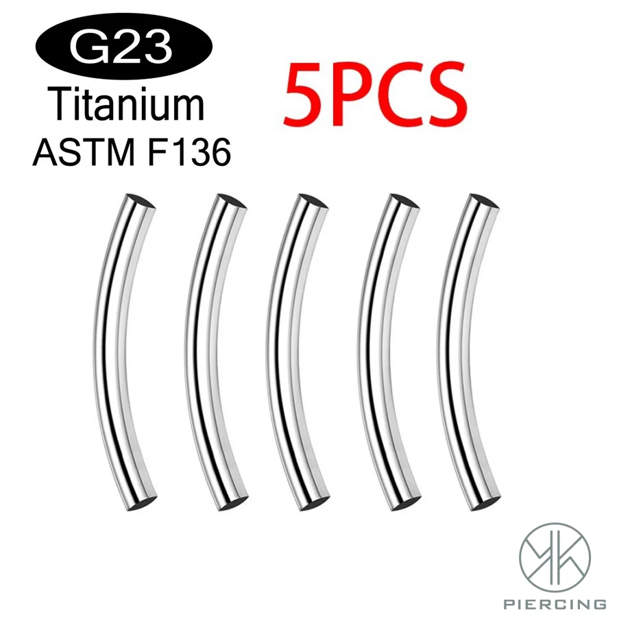 5 Pcs/Lot ASTM F136 Titanium Internal Thread Brow Piercing Banana Curved Barbell Kit Brow Tragus Lip Ringpe Body Accessories