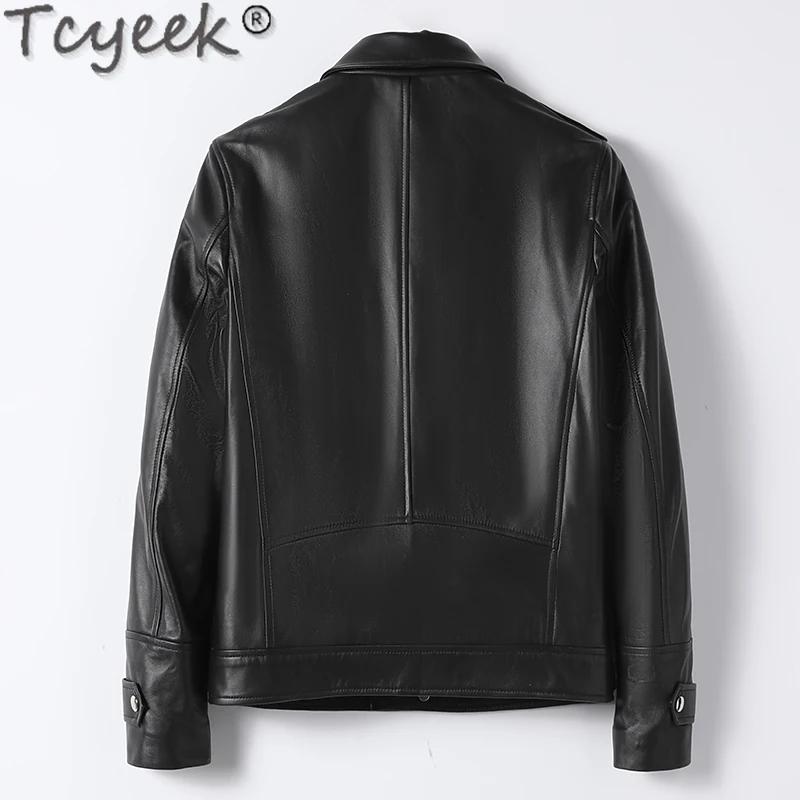 Tcyeek Genuine Leather Jacket Men Casual Real Sheepskin Coat Man Clothes Fashion Motocycle Jackets Streetwear Jaqueta Masculina