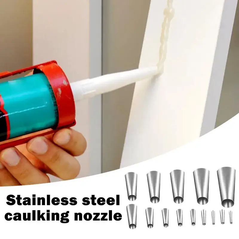 Caulking Finisher Kit 14Pcs Sealant Nozzle Applicator Sealant Finishing Tool Caulking Nozzle Applicator For Kitchen Bathroom