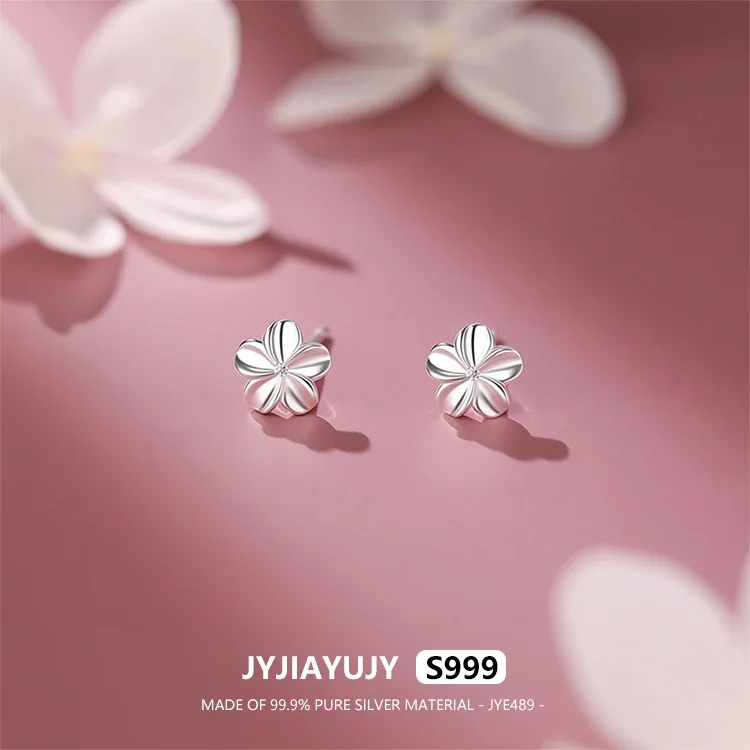 

JYJIAYUJY 100% цельно оригинальные серьги-гвоздики из чистого серебра S999 в наличии, гладкие модные ювелирные изделия с гарденцией, подарок на каждый день JYE489