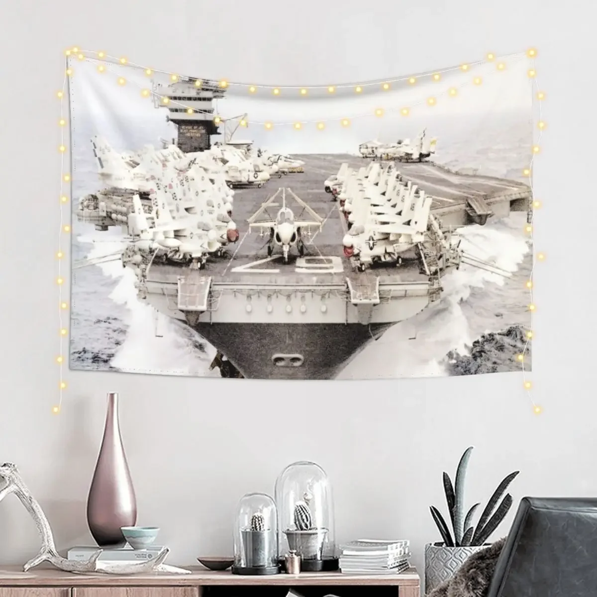 USS John F. Kennedy CV-67 Tapestry Bed Room Decoration Wallpaper Bedroom Room Decoration Korean Style Tapestry