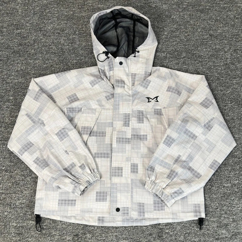 

Gray Mosaic Pattern Mertra Zipper Grid Jacket Men Women High Quality 2026ss Jackets Coat
