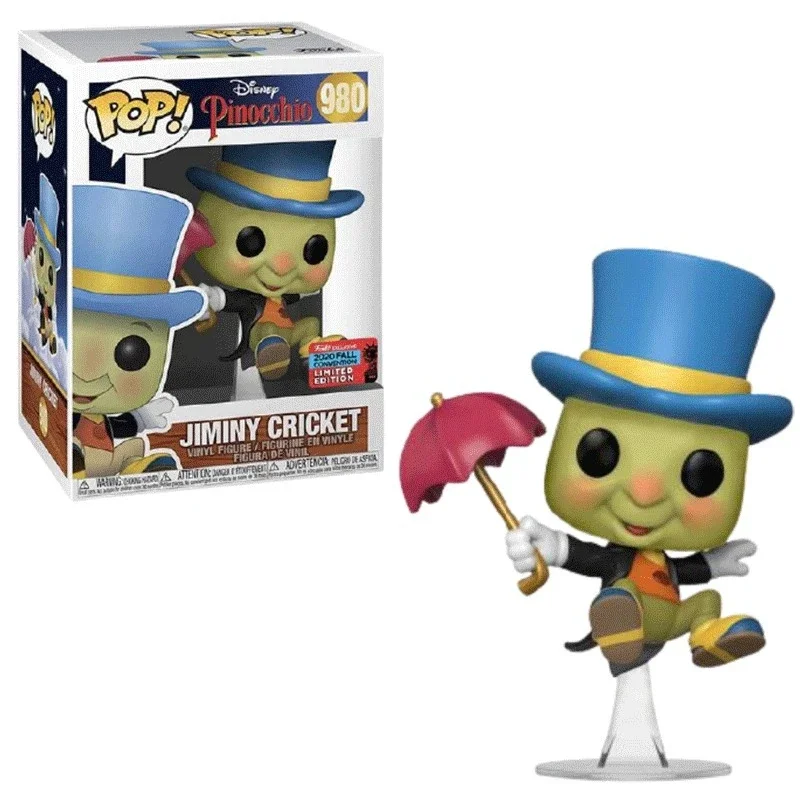 Funko Pop Newest Disney Anime Action Figures 980# Jiminy Cricket Promotion Vinyl Model Collection Toys for decoration Gifts