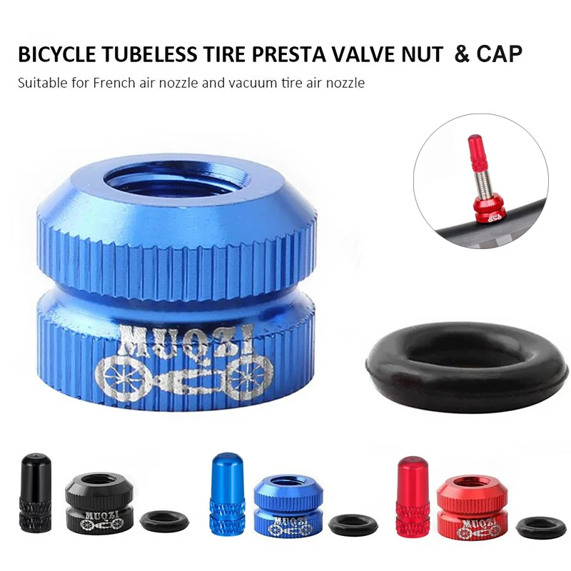 2~8sets Bicycle Tire Valve Nut with Presta Valve Cap Set MTB Road Bike Tubeless Presta Valve Protection Screw and Cover