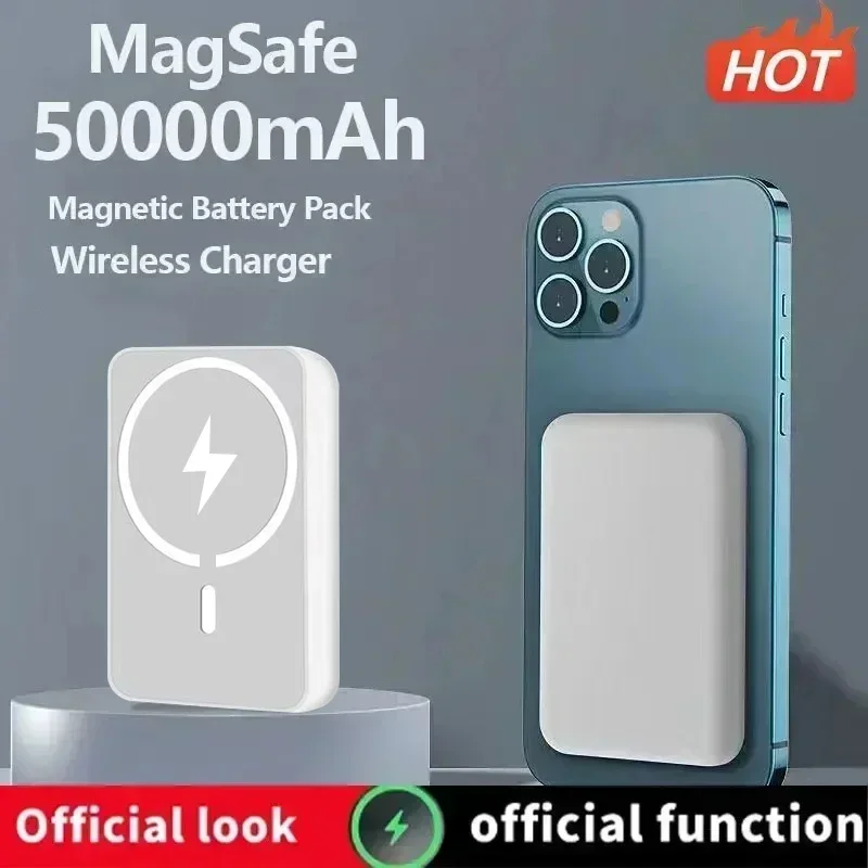 2025 New Portable Original 1:1 Macsafe Magnetic Power Bank Wireless Charger Spare Battery for IPhone 13 14 15 16Pro Max, Samsung