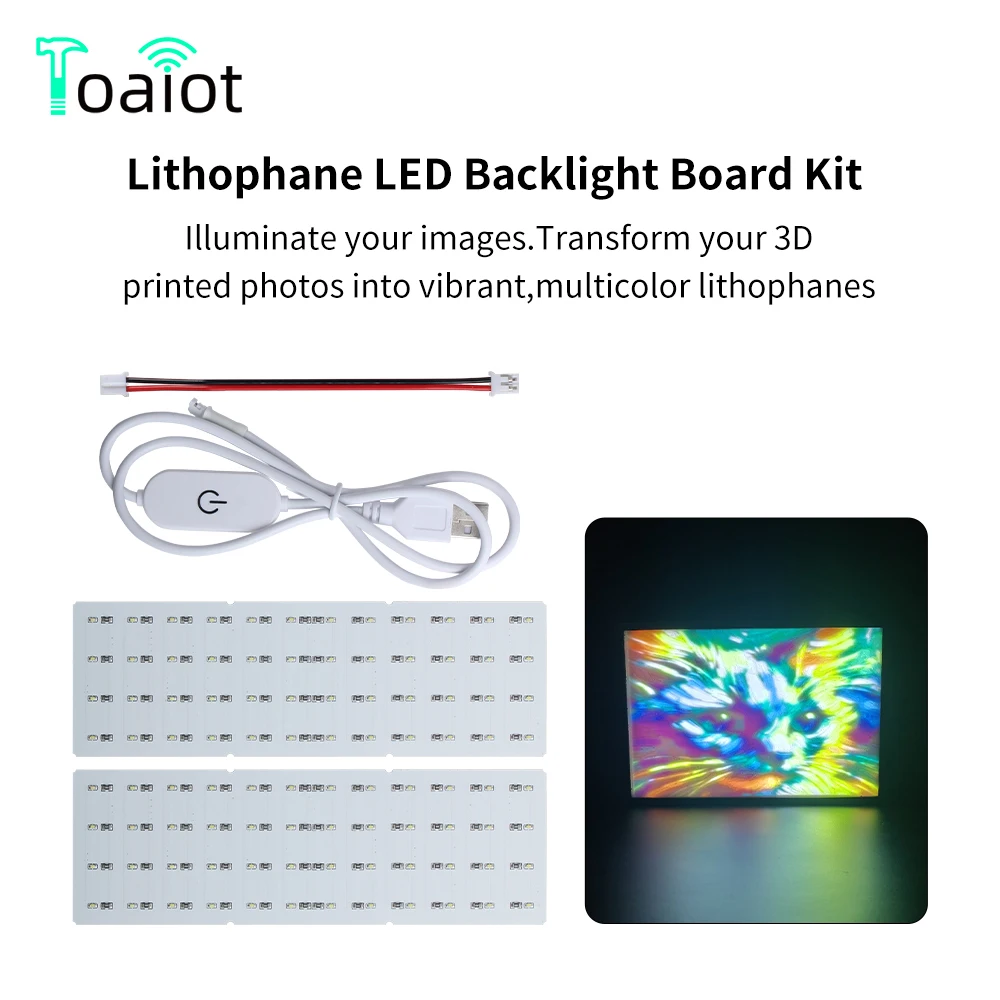 Toaiot For Bambu Lab Lithophane LED Backlight Board Kit DIY Lithophane Pattern Model For Bambu P1 X1 A1 A1 mini 3D Printers