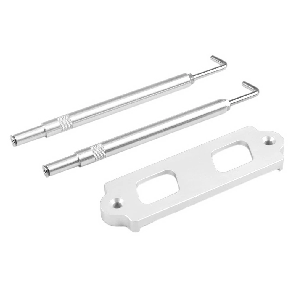 Battery Tie Down Kit Hold Down Rod with Stainless Tray Hooks for Honda Civic/CRX S2000/Acura Integra RSX(Silver)