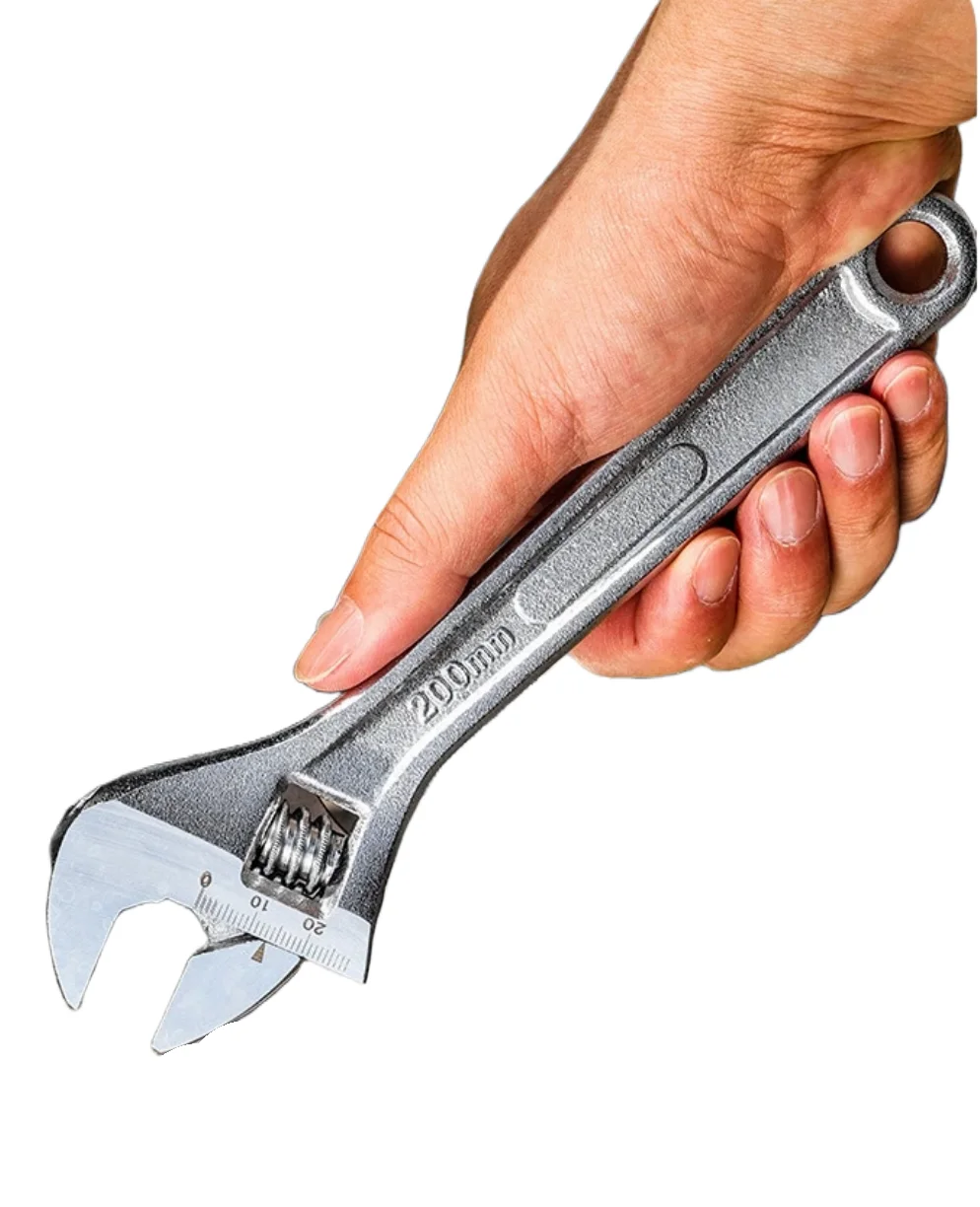 

8-inch Adjustable Wrench Repair Tool Chrome Plated Multi Functional Adjustable Wrench Steel Manual Quick Metric Auto Repair Tool