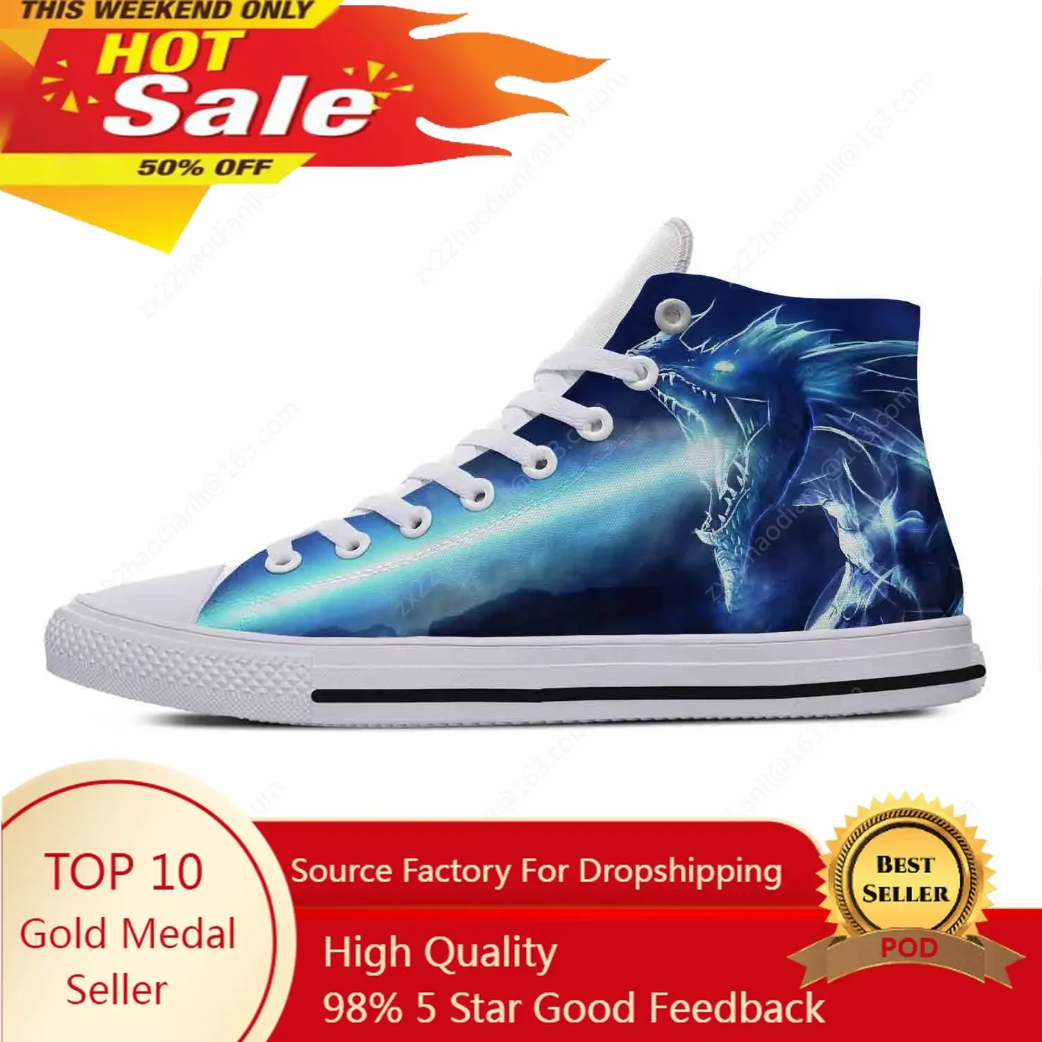 

Dragon Print High Top Sneakers Mens Womens Teenager Funny Fashion Casual Shoes Canvas Running Shoes 3D Print Lightweight shoe
