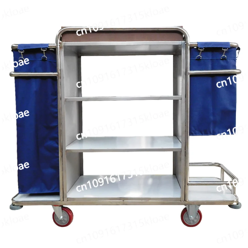 Hotel Linen Cart Stainless Steel Unilateral Bilateral Hotel Room Service Cart Cleaning Cart Work Garage