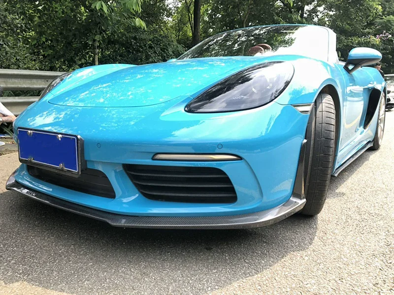 

Комплект кузова из углеродного волокна для Porsche Cayman 718, модифицированная передняя лопата, задняя губа, боковая юбка, задний спойлер, вентиляционное отверстие
