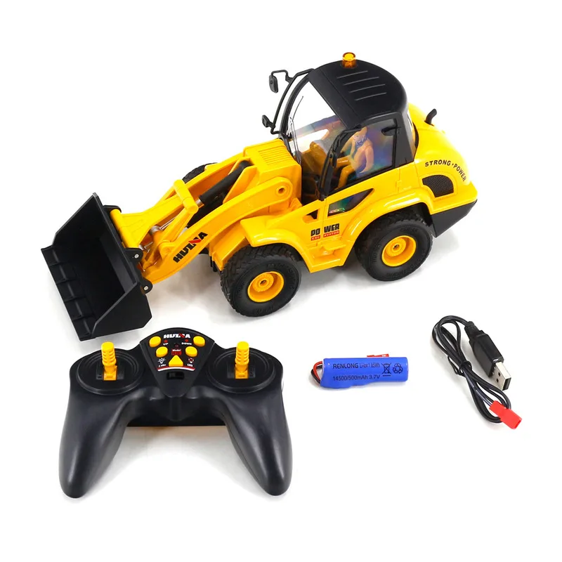 Huina 1518 Small Nine Channel Remote Control Bulldozer Electric Sound and Light Remote Control Engineering Vehicle Model