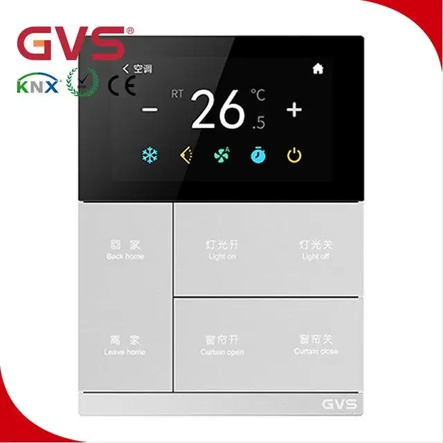 2022 NEW KNX EIB GVS Smart Home System Products Wall Switches Touch Screen WALTZ Panel Metal Plastic Gray Sliver Golden KNX