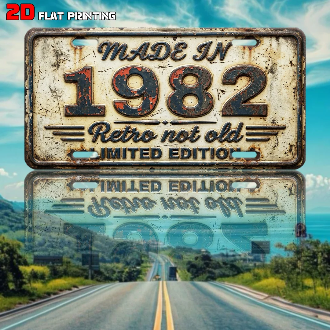 2D Flat, [2D Flat] 1pc, 1982 Limited Edition Retro Aluminum Sign, Home Decor, Birthday Gift (6' X 12'), Garage Decor, Classic De