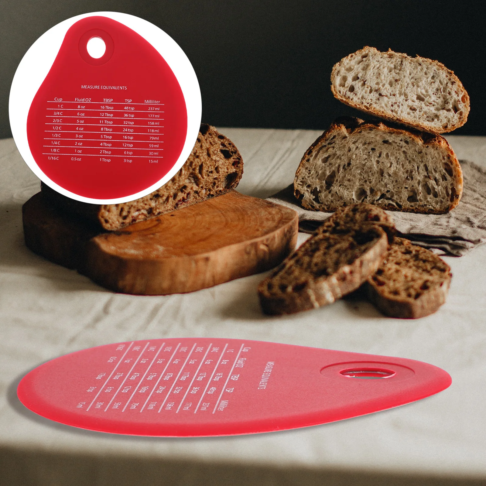 

Silicone Dough Scraper Bowl Cutter Water Drop Shape Multi-Use Dough Cutter Baking Supply Measuring Scale Kitchen Gadget