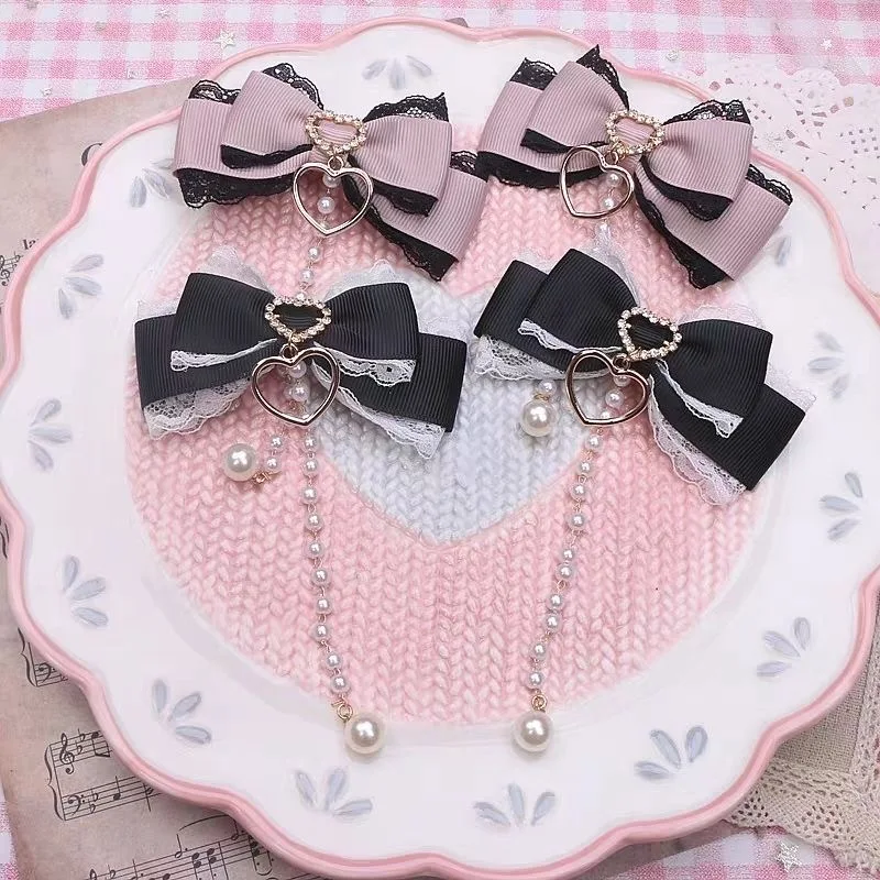 

[1pair] Girl hairpin Bow barrette cute hair accessories japanese aesthetic hair clips y2k cute items for girls
