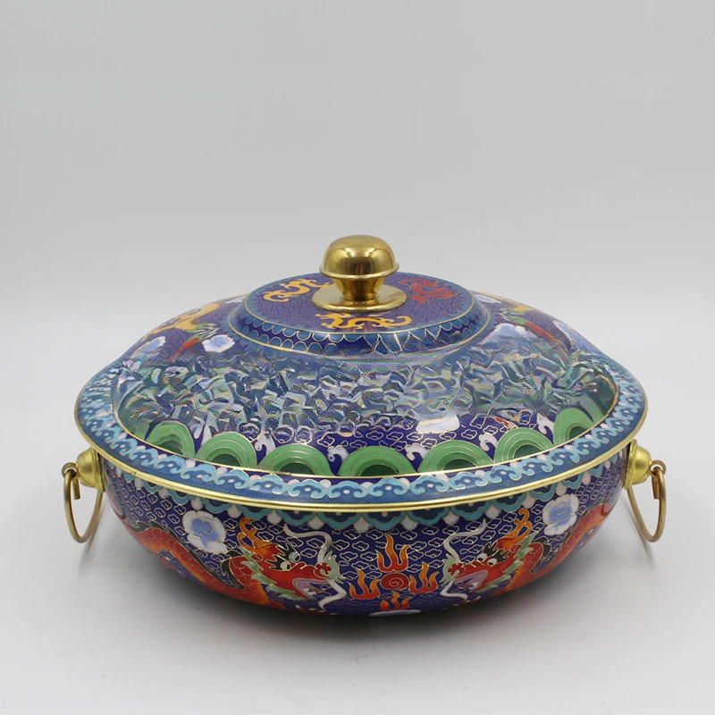 

Cloisonne induction cooker copper hot pot pickled Chinese cabbage mandarin duck copper pure edging furnace