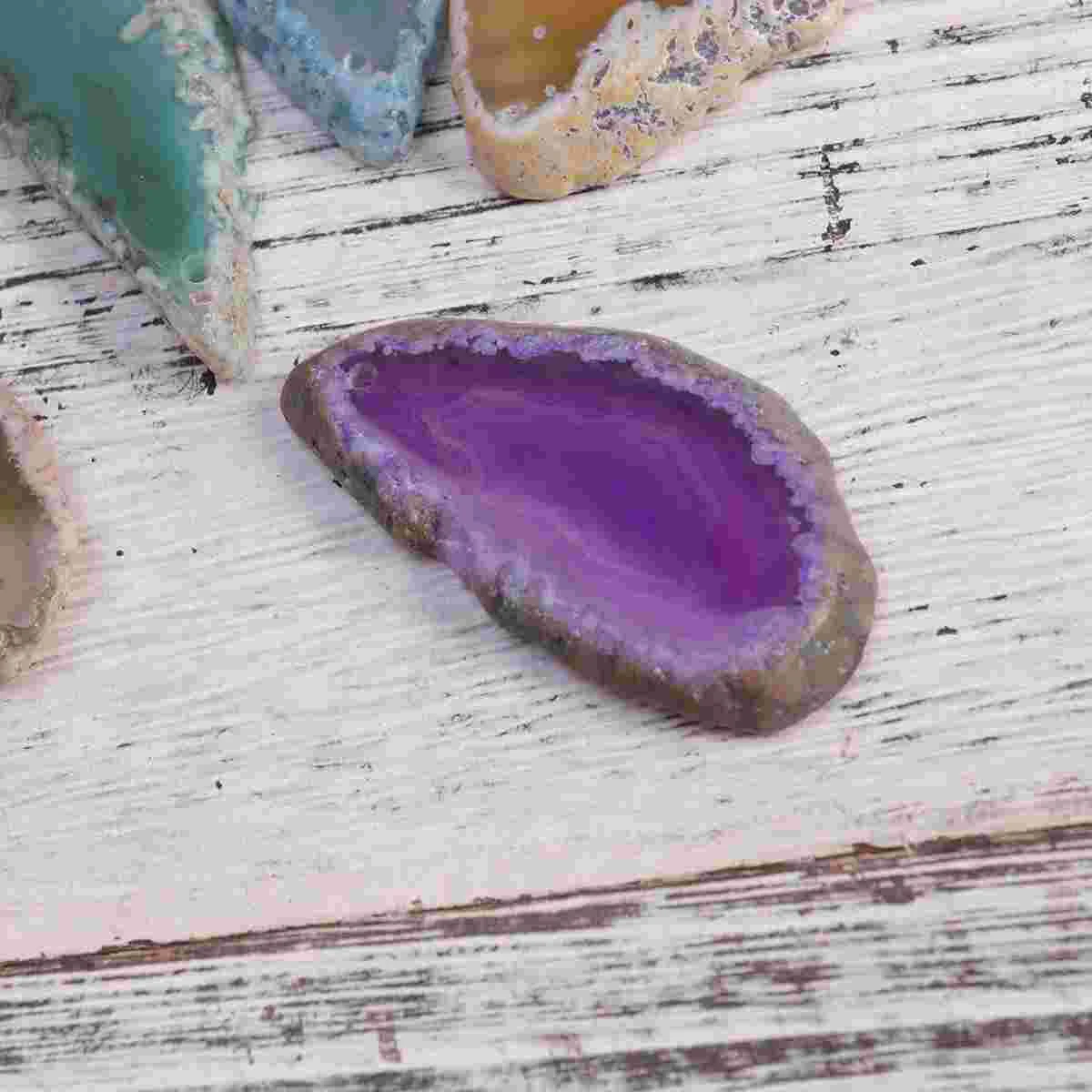 

20 Pcs Geode Decor Natural Agate Slices Colorful Accessories Gemstone Sweater Chain