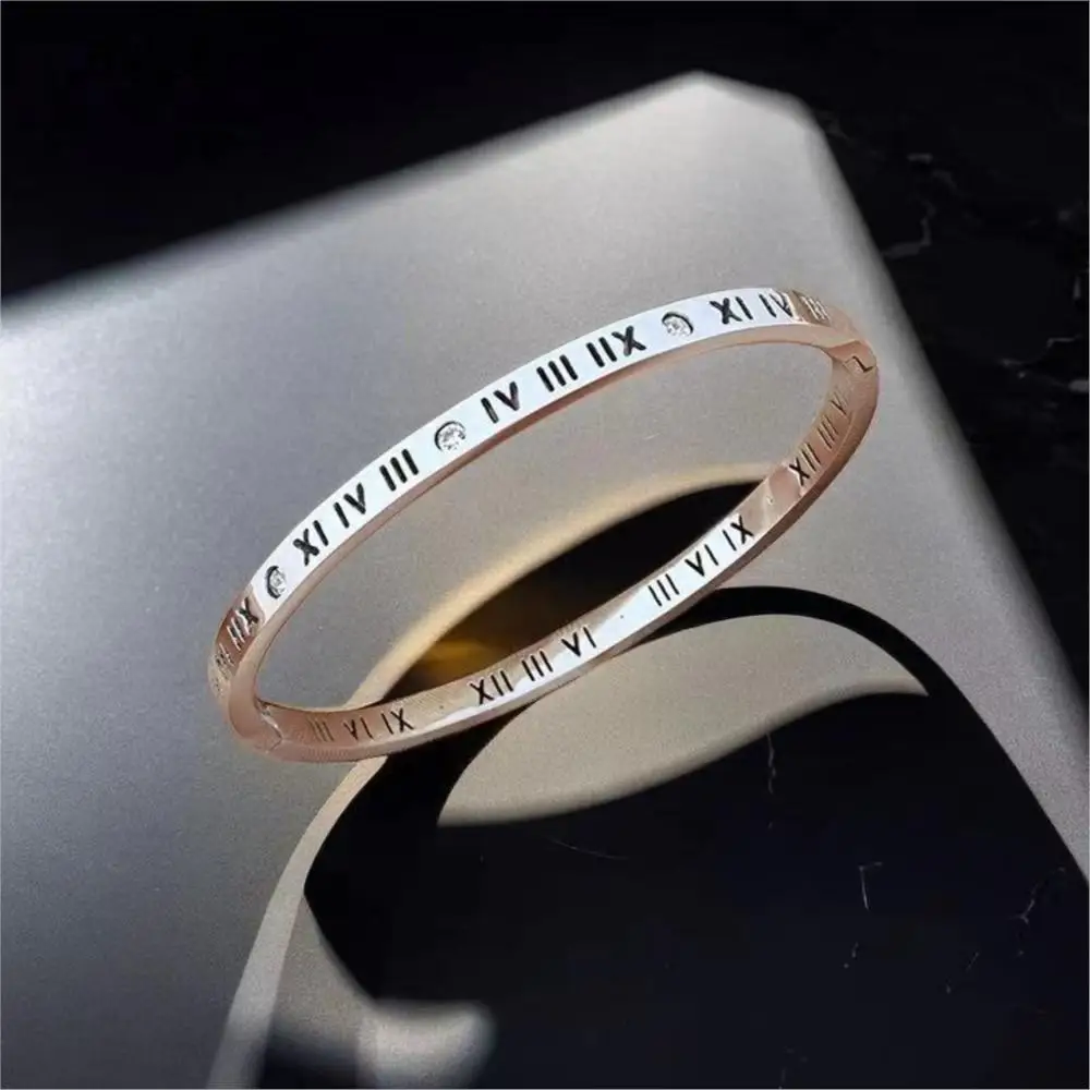 Bwise Roman Numerals Bracelet For Women Stainless Steel Jewelry Accessories Luxury Bracelet Women Fashion