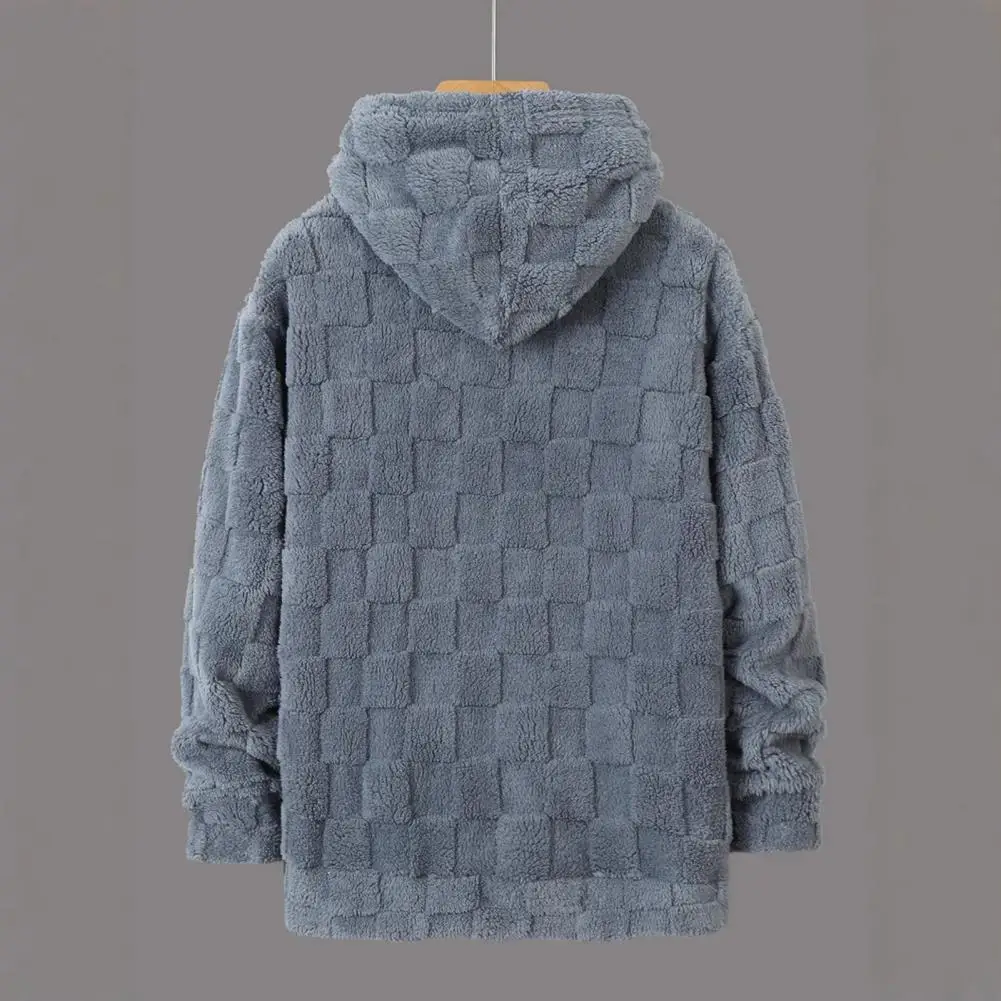 الرجال البوليستر هوديي الرجال هوديي منقوشة مع بطانة دافئة أفخم عارضة فضفاضة تناسب البلوز البلوز لخريف شتاء تنفس