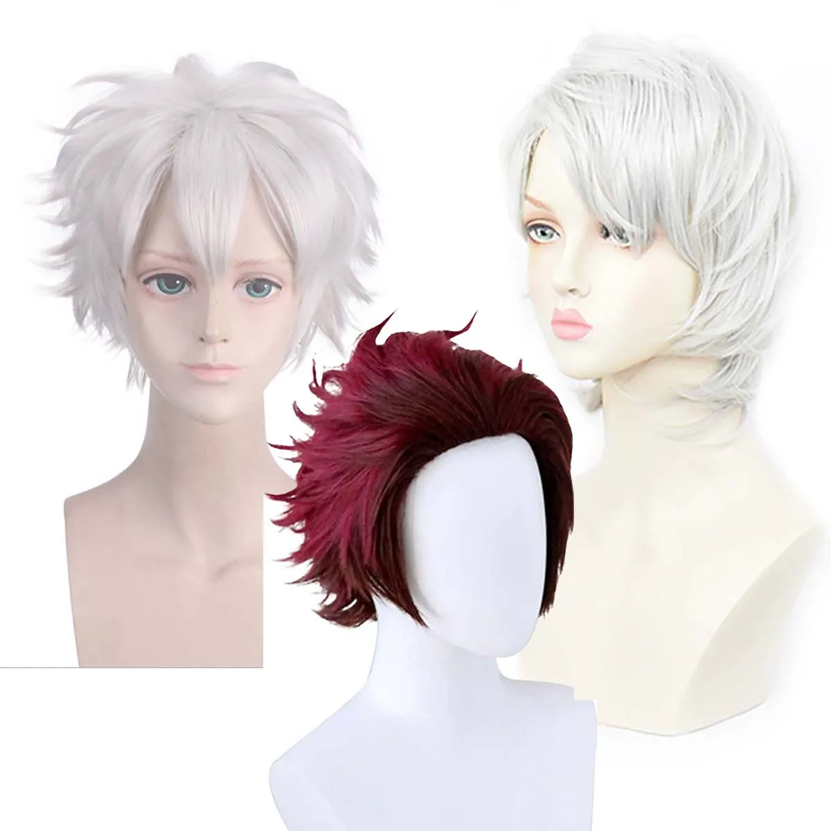 Anime Demon Slayer Cosplay Kamado Tanjirou Wig