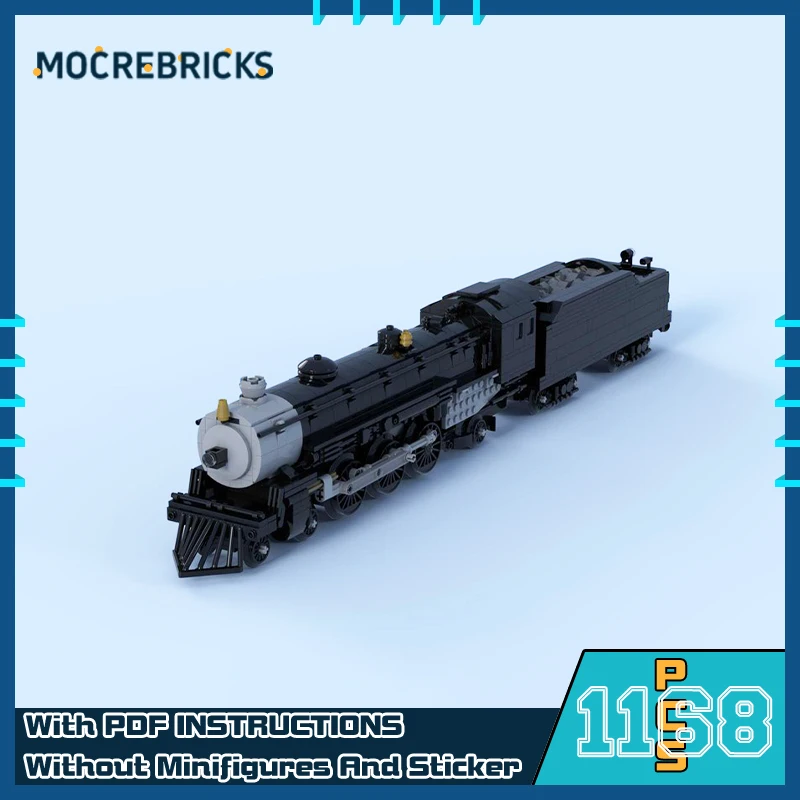 

MOC US Железнодорожный свет Тихоокеанский паровоз Модель DIY Строительный блок Сборка Технология Кирпичи Игрушки для подарков