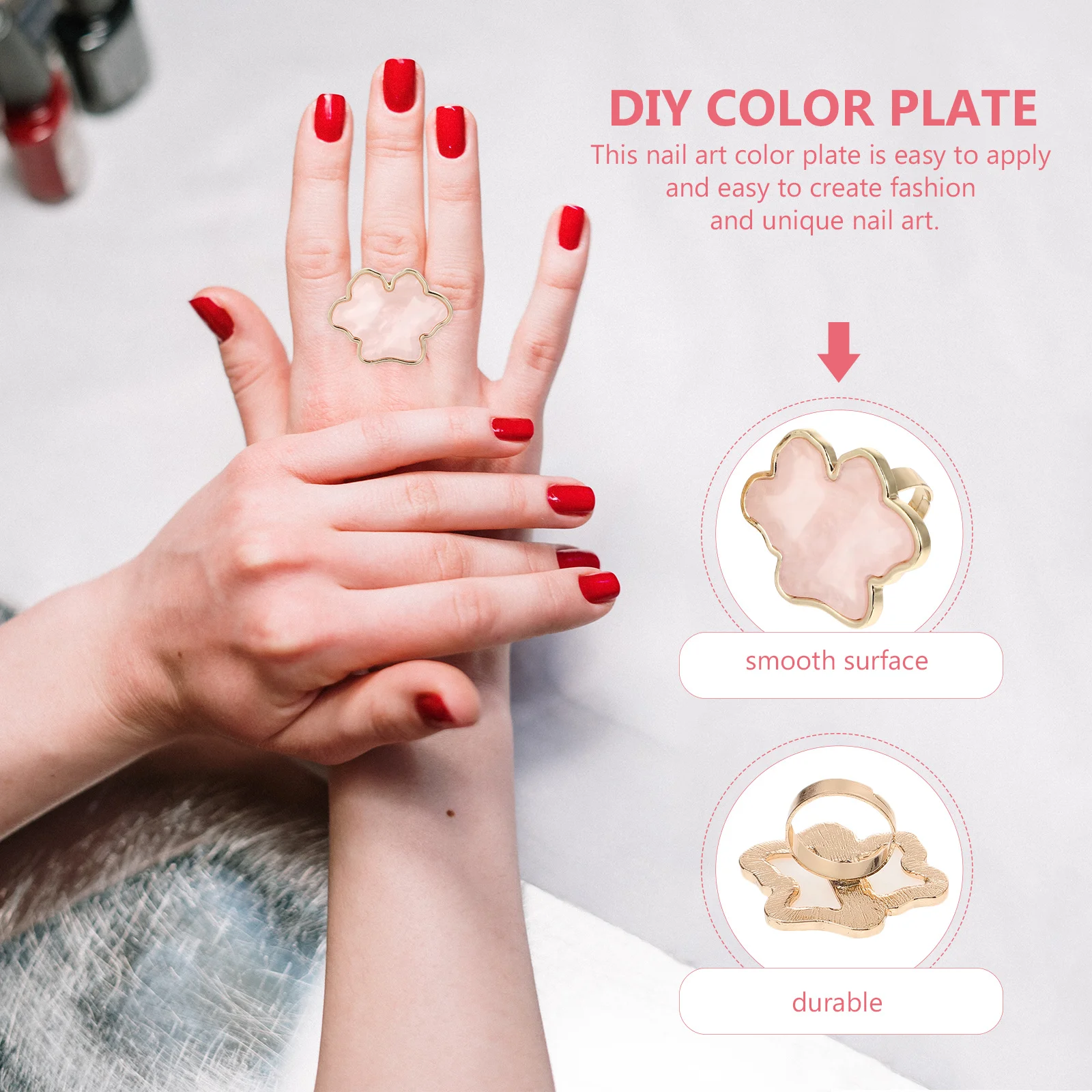 

3Pcs Nail Art Mixing Pallets Resin Marble Color Plate DIY Nail Polish Tray Manicure Paint Display Manicure Pallet