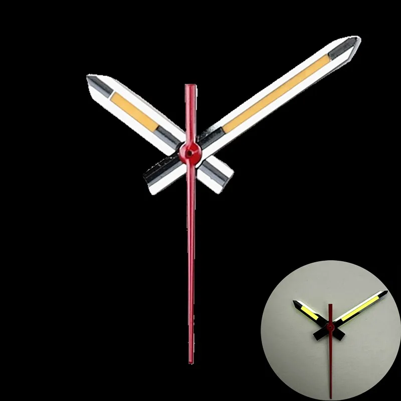 يد ساعة مضيئة لامعة للحركة ، مصقول ، فضي ، برتقالي ، C3 ، أخضر ، أصفر ، جودة عالية ، تعديل ، Nh35A ، Nh36A ، 12*12*8 #2