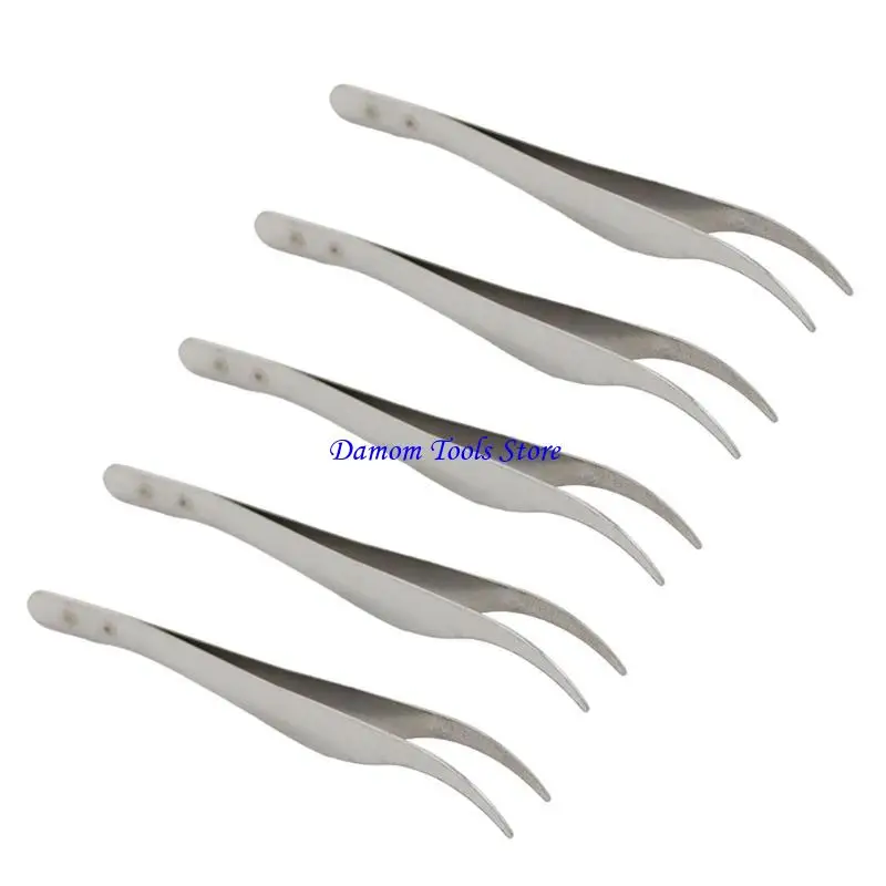 57 Be Stainless Steel Tweezer 뷰티 전문가를위한 경사 팁 의료 응용 프로그램 전문 블랙 헤드 추출 5pcs