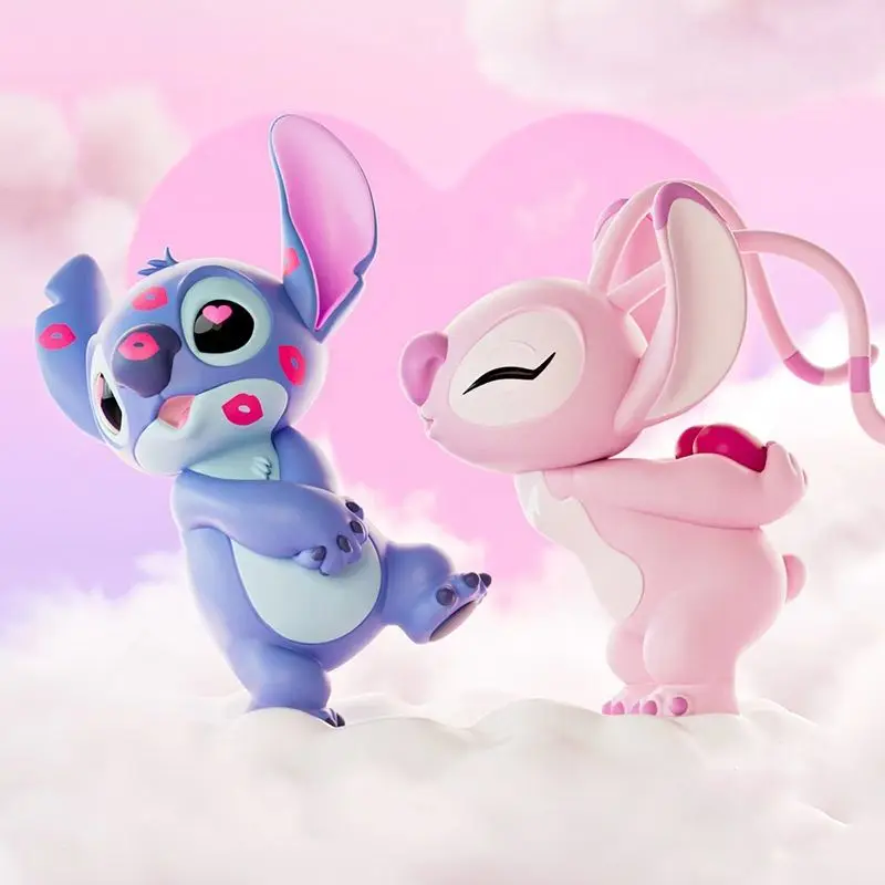 

Disney Angel Stitch Figure Cute Kissing Figure Valentine's Day Gift Home Decoration Kissing Stitch Animation Peripherals Toy