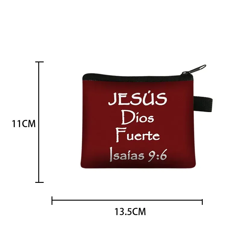 Bible Verse in Spanish Wallet Women Coin Purse Christian Gift Con Dios Todo Es Posible Money Bag Dios Es Amor Small Purses