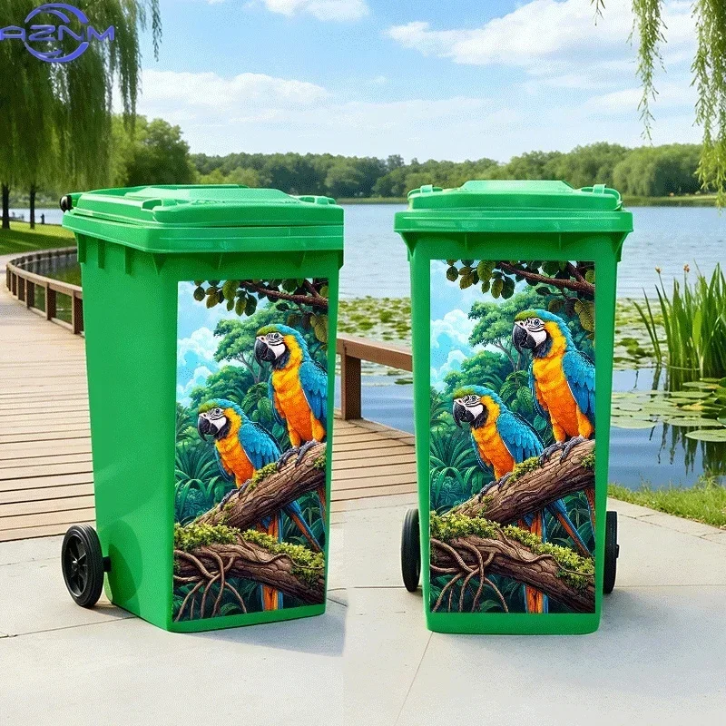 2D Print Trash Can Bin Decorative Sticker Household Art Pattern Decal