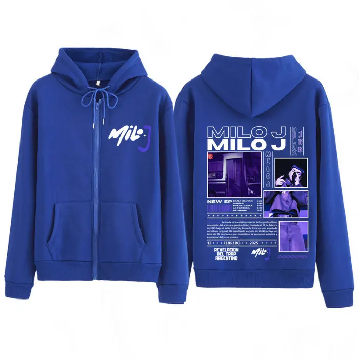 مغني الراب ميلو J 166 ألبوم 2025 جولة ميرش قلنسوة بسحاب الرجال النساء موضة فضفاضة البلوز بأكمام طويلة عالية الجودة زمم سترة