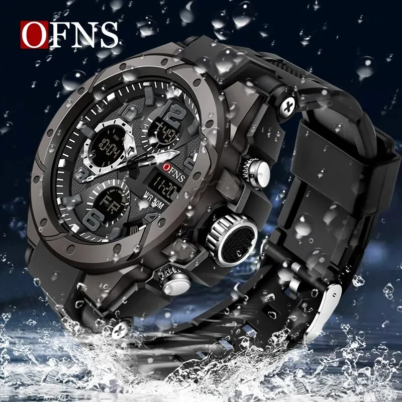 OFNS Top Brand G Style Men\'s Watches 5ATM Waterproof Sport Military LED Digital Wristwatch Quartz Watch for Men Clock Relogio