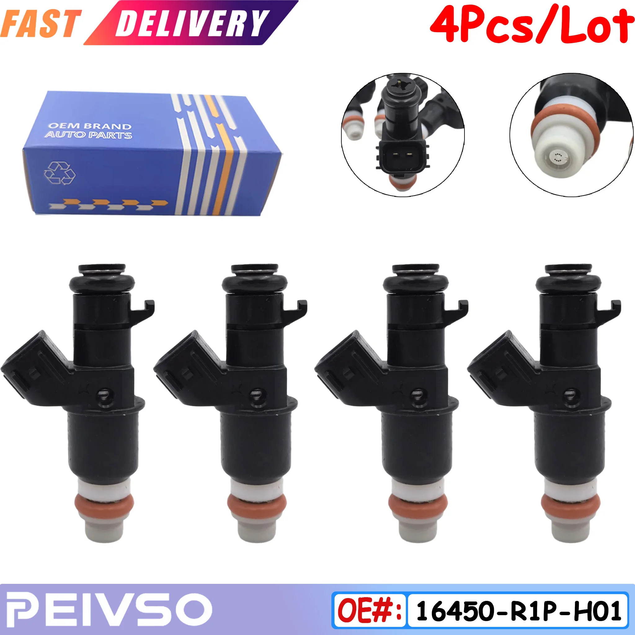 16450-R1P-H01 4Pcs High Quality Fuel Injectors 16450R1PH01 for 2012-2016 Honda RM2 2.0L
