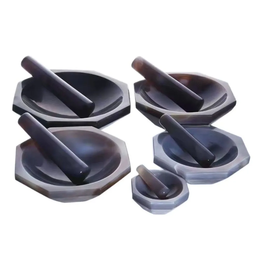 1set 30mm to 130mm Laboratory use Carnelian Mortar and Pestle FIRST-GRADE Pure and natural AGATE mortar with pestle