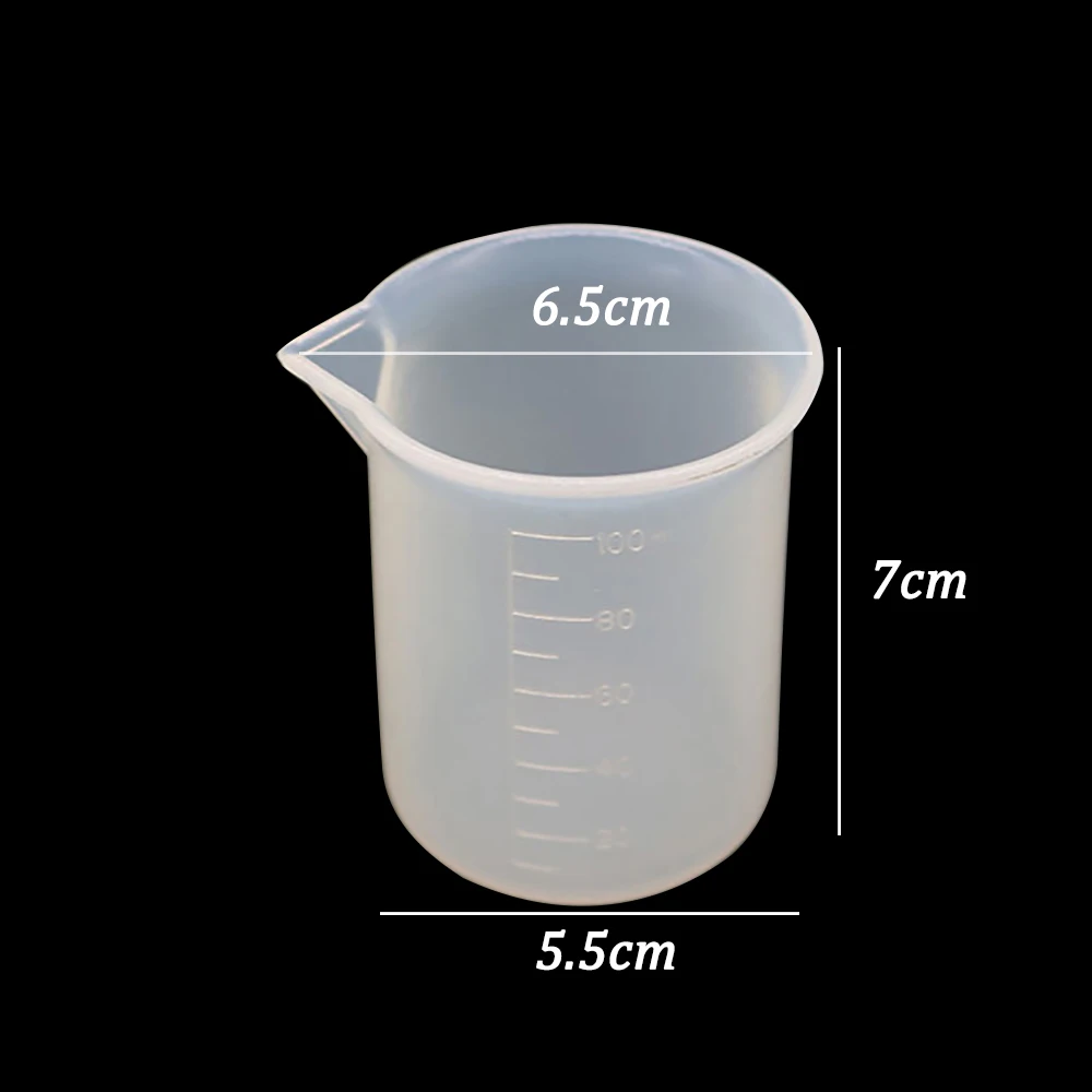 1PCS 100ml Crystal Gel Drop Wash Free Silicone Measuring Cup DIY Making Tool Food Grade Silicone Cake Tool With Scale