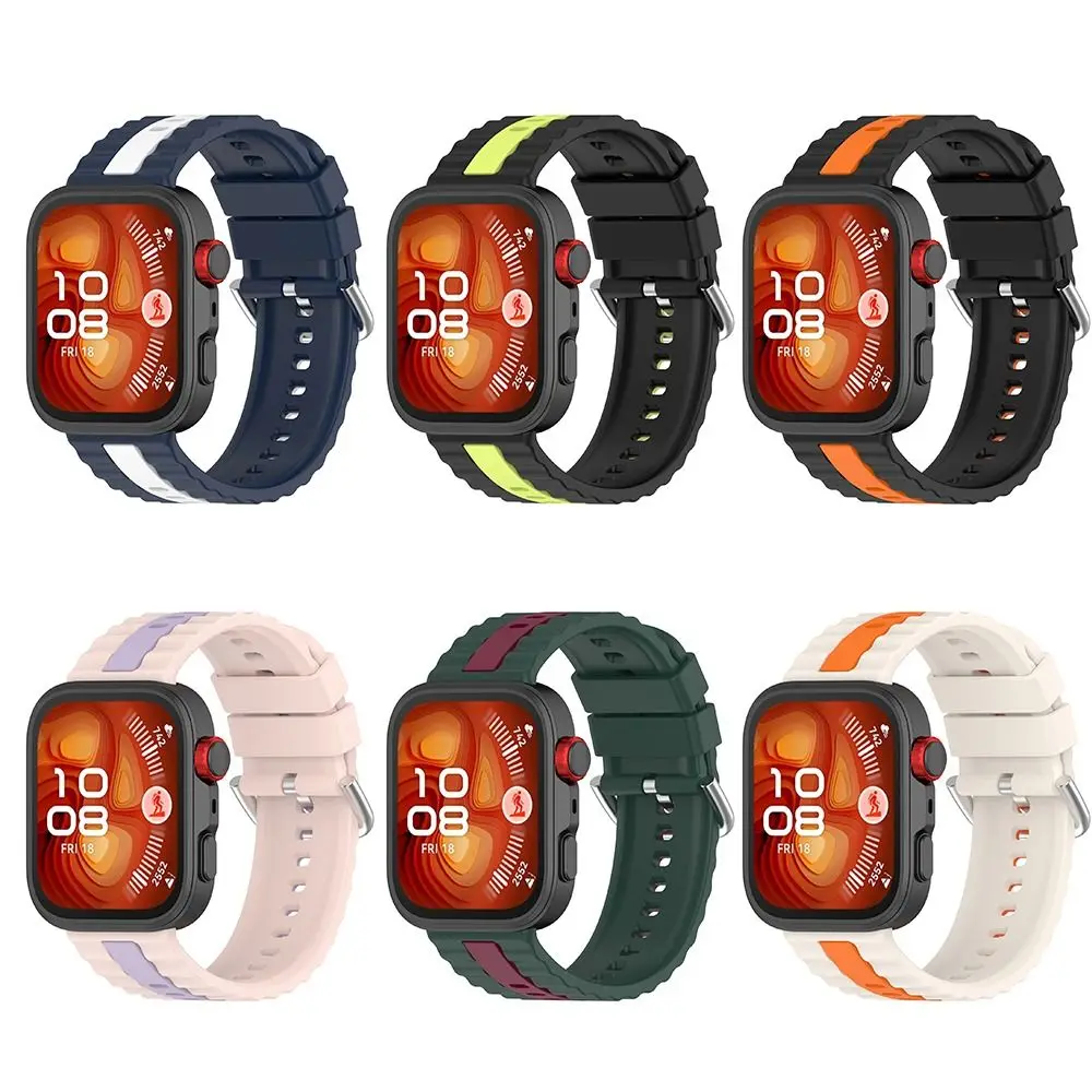 

Сменный силиконовый ремешок для часов, двухцветный ремешок для часов, регулируемый мягкий браслет для часов Fit 4 Pro/4/3