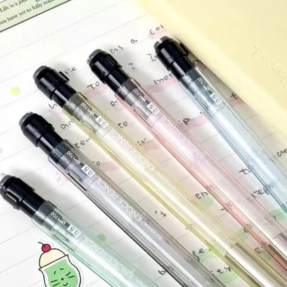 Japan ZEBRA Mechanical Pencil Shakes Out Lead KNOCK PENCIL Automatic Pen MA117 Not Easily Broken Core 0.5mm School Stationery