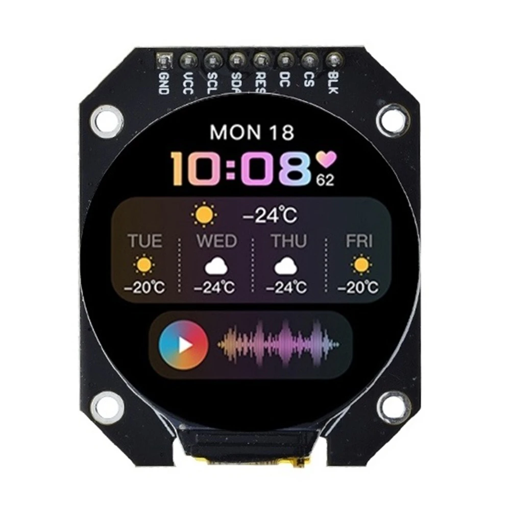 ABAN TFT Display 1.28 Inch TFT LCD Display Module Round RGB 240x240 GC9A01 Driver 4 Wire SPI Interface 240x240