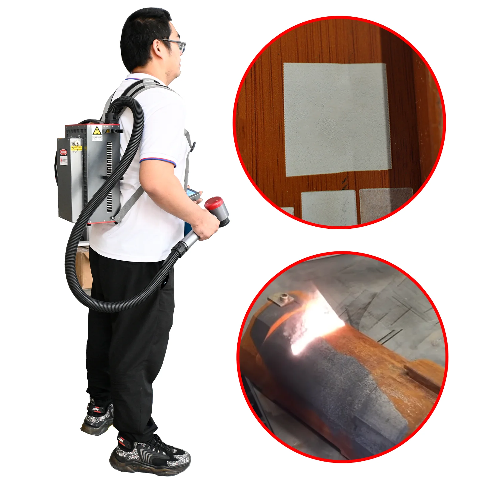 100W Portable Fiber Backpack Laser Cleaning Machine backpack Household On-site Cleaning Service for rust removal