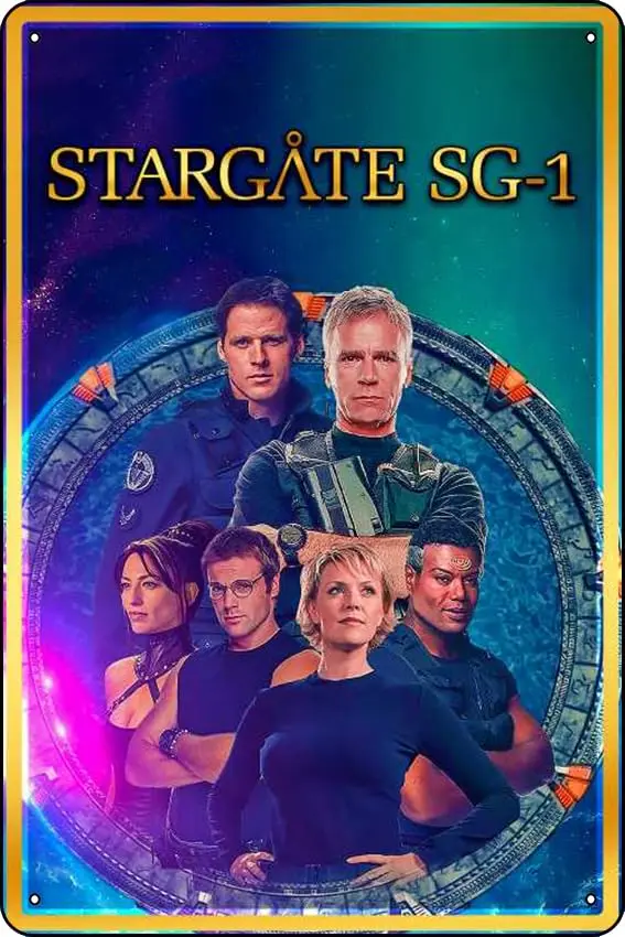 Stargate SG-1 (1997) Show Poster Bar Cafe living room bedroom wall trim Materia lMetal Mounting Type Wall Mount Tin Sign, 8X12 I
