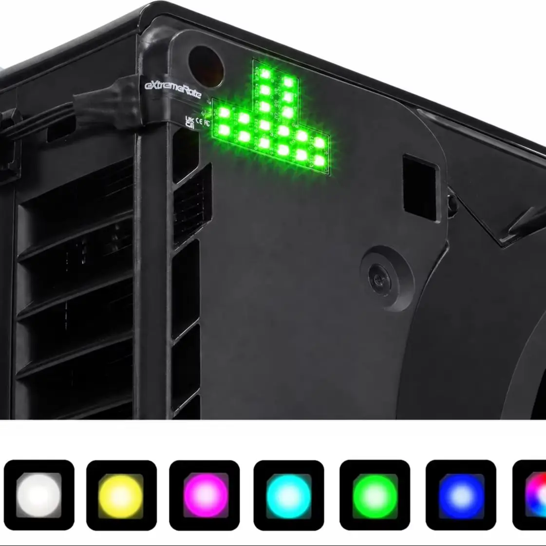 eXtremeRate dla konsoli PS5 Slim/Pro Zestaw LED z logo RGB RAINBOW 7 kolorów 40 efektów, podświetlane logo dekoracyjne LED — 2