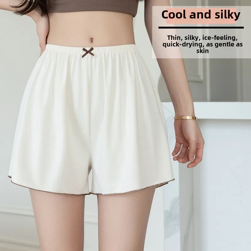 Pajama Pants Women Ice Silk Pants Summer Thin Leggings Loose Breathable Plus Size Girls Home Shorts White Pajama Pants Ladies