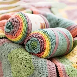 2pcsX100g Cake Yarn Rainbow Segment Dyed Yarn 5 Strand DIY Handmade Yarn Knitted Sweater Hat Scarf Sofa Cushion 193M