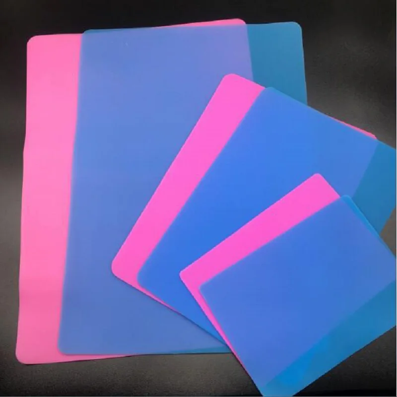 Blue and Pink Large, Medium and Small Rectangular Silicone Mats Epoxy Makes Dirt-Resistant Tools for DIY Crafting