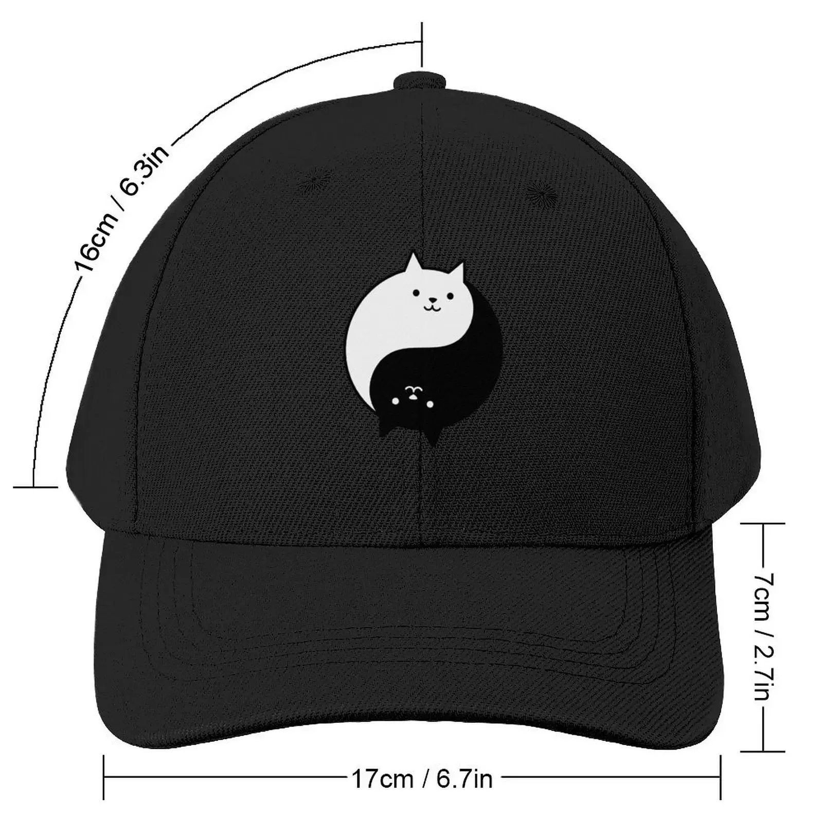 Balanced Cat Yin Yang Baseball Cap summer hat Streetwear Women's Hats For The Sun Men's