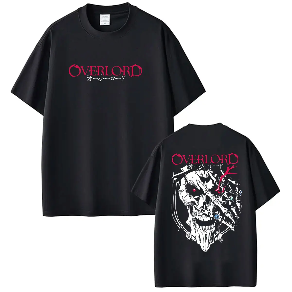 Anime Overlord Albedo Ainz Ooal Gown Graphic T Shirt Men's Vintage Oversized Cotton T-shirt Cosplay Short Sleeve Tees Streetwear