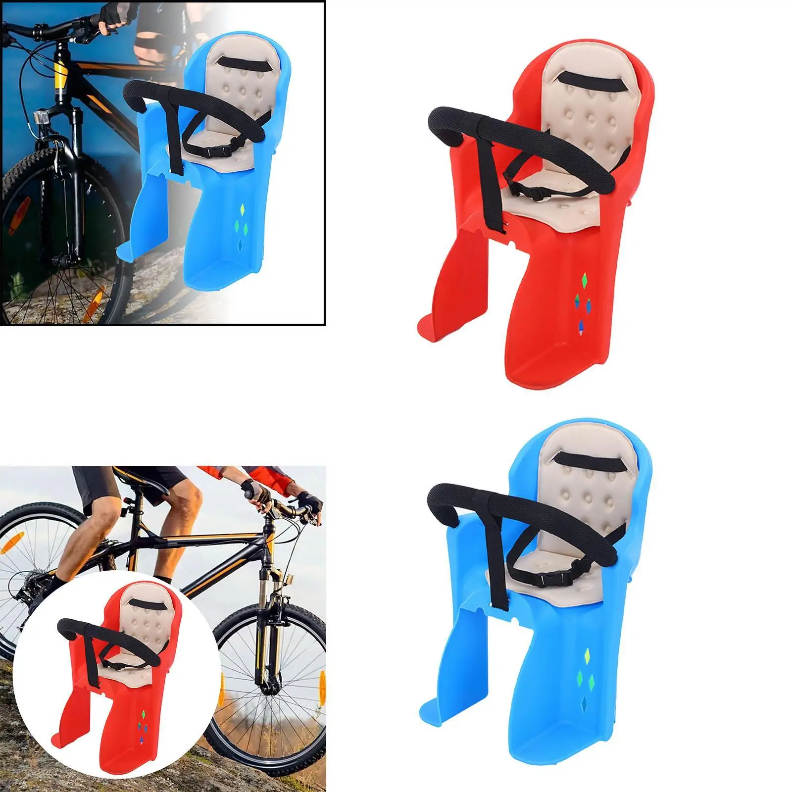 Kids Bike Seat Front Portable Toddlers Bike Seat for Parent Child Bikes Kids